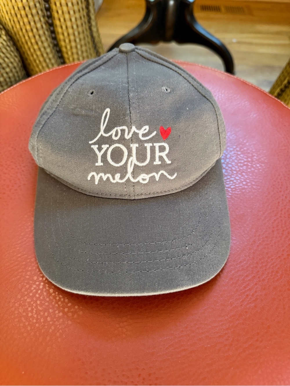 Love Your Melon Gray Cap with Red Heart Accent